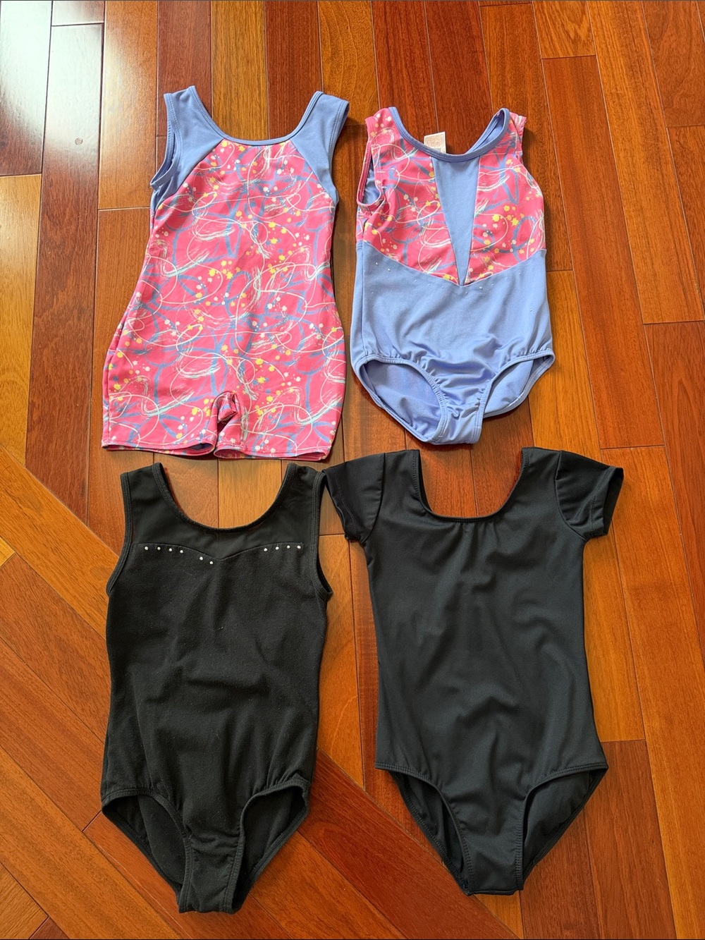 Girls Pink & Lavender Patterned Dance Leotard Set - Unbranded